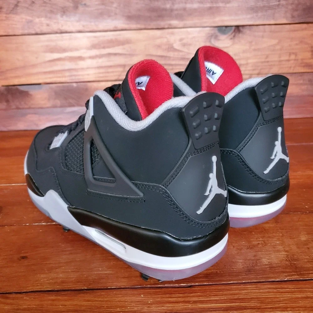 Nike Air Jordan 4 IV Golf Shoes Men 6 Women 7.5 Black Retro CU9981-002 New